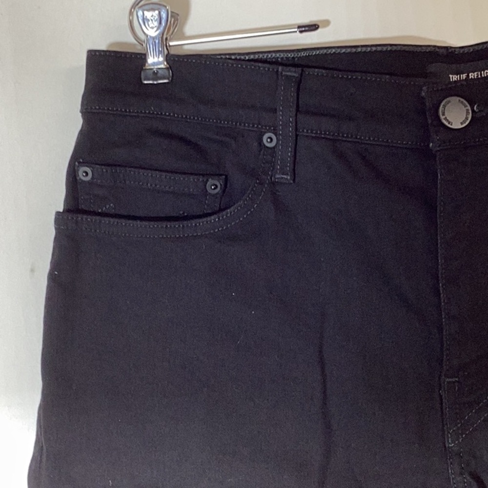 Mens TRUE RELIGION The Ricky Cut Off Shorts Black Size 36 - Picture 7 of 11